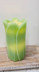 4.75x8 Green Tulip Fountain Candle – LED Bubbling Candle with Remote-LC3260-GRN