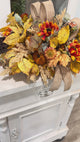Fall Sunflower Centerpiece — 18 Inch Pumpkin Autumn Arrangement with Burlap Bow