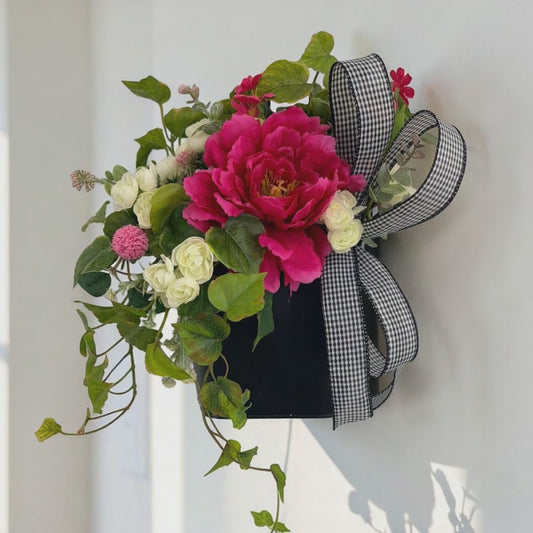 Pink Peony Floral Wall Pocket for Mother’s Day Realtor and New Home Gift