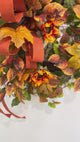 Fall Sunflower Wreath | Orange Maple Leaf Grapevine Wreath | 30"x25"
