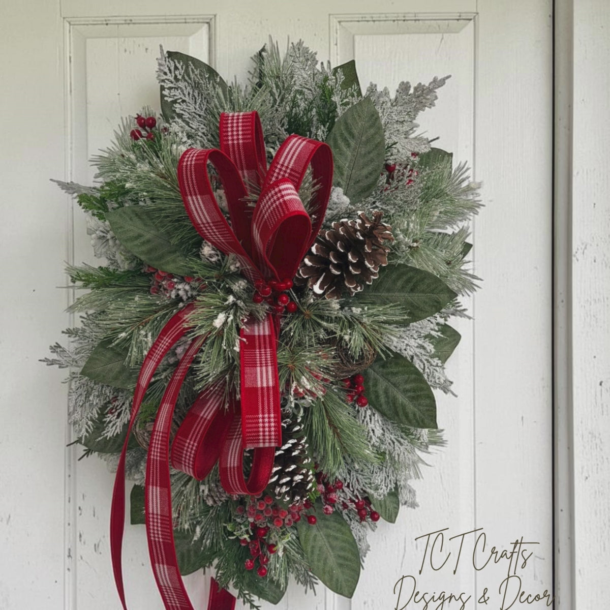 Christmas Holiday Swag 32 Inch Door Decor