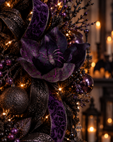25" Black & Purple Magnolia Stem with Spider Accent-40552-PUBK Golden Bell