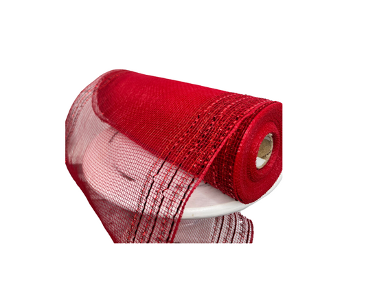 10.25"x10yd Tinsel Foil Wide Border Mesh - Red - Premium Wreath Supplies -RY850724 Craig Bachman