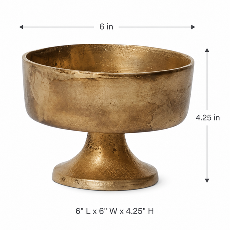 Bronze Metal Compote Bowl 6 Inch for Floral Arrangements and Wedding Decor-73385-00 Pioneer Imports