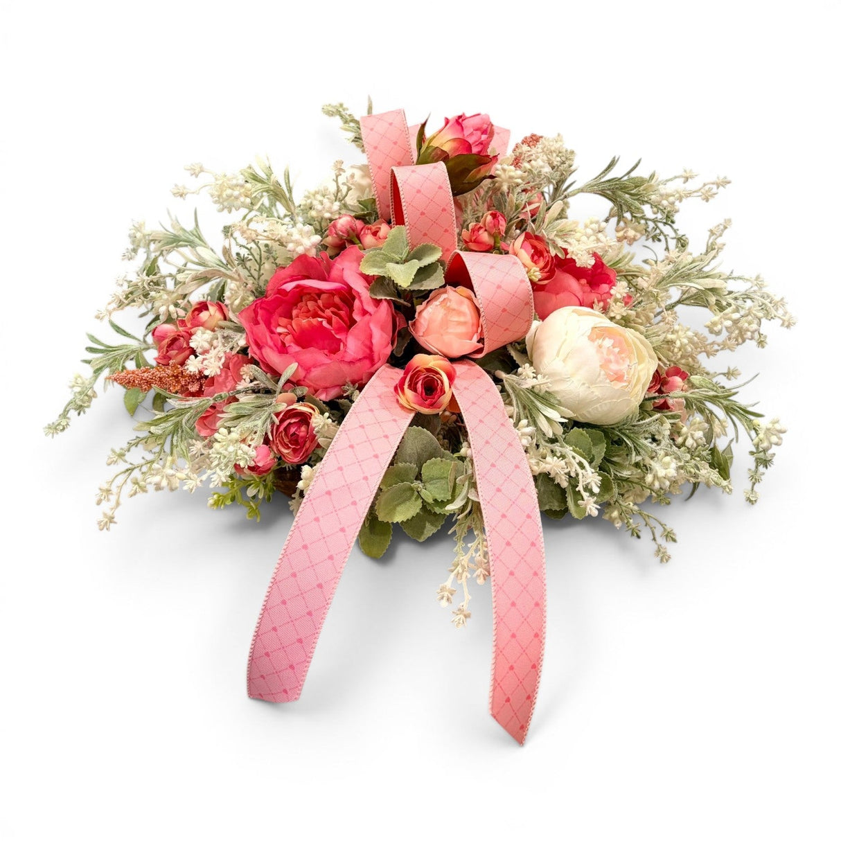 Pink Rose and Peony Artificial Floral Arrangement TCT Crafts