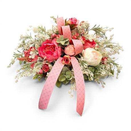 Pink Rose and Peony Artificial Floral Arrangement TCT Crafts