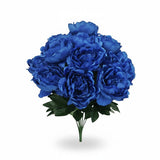 TCTCrafts artificial 20-inch blue peony bush with 12 lush blooms and green foliage, perfect for arrangements.