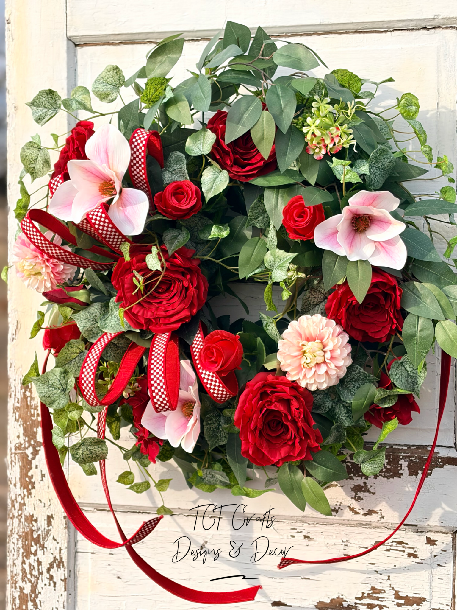 Red Rose Valentine Grapevine Wreath for Front Door and Everyday Decor TCT Crafts