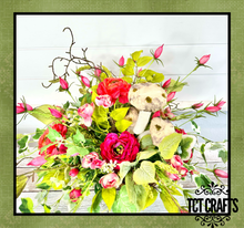 Load image into Gallery viewer, Enchanted Pink Fairy Garden Floral Arrangement, Spring/Summer Blossom Table Centerpiece, Floral Centerpiece 24x20