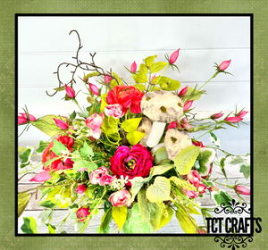 Enchanted Pink Fairy Garden Floral Arrangement, Spring/Summer Blossom Table Centerpiece, Floral Centerpiece 24x20