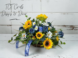 Sunflower Chinoiserie Floral Arrangement 22 Inch Decor TCT Crafts