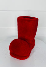 Load image into Gallery viewer, 7&quot;Hx6&quot;L Flocked Santa Boot Ornament - Festive Holiday Decor in Red or Black-XN363299