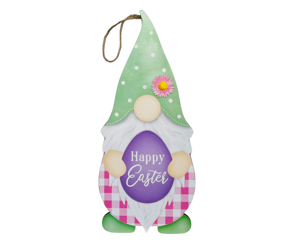 MDF Happy Easter Gnome Shape Sign - Whimsical Spring Decoration-AP8902 TCT Crafts