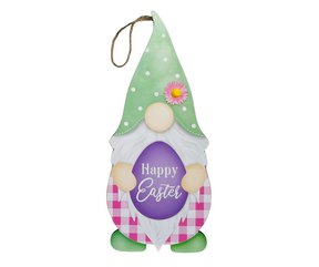 MDF Happy Easter Gnome Shape Sign - Whimsical Spring Decoration-AP8902 TCT Crafts