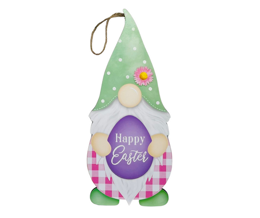 MDF Happy Easter Gnome Shape Sign - Whimsical Spring Decoration-AP8902 TCT Crafts