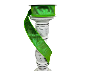 1.5"x10YD Metallic Dupioni Wired Ribbon - Green - Shimmering Elegance for Crafts and Decor (RGA113709)