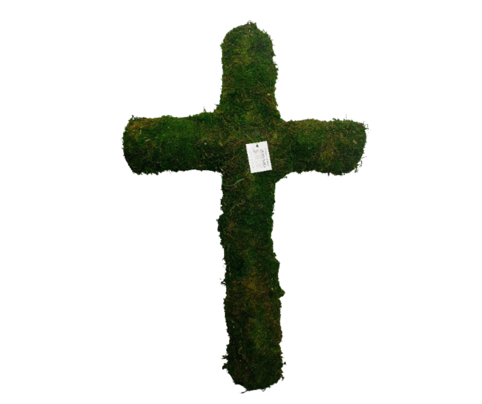20" Moss Cross - Perfect for Easter & Spring Decor!-KC1024 Craig Bachman