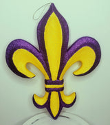 MZ1782K9-16" Foam Fleur De Lis Sign W/Hanger-Purple/Yellow - TCTCrafts