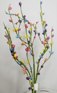 HE4120-29"L Flocked Pussy Willow Spray-Multi Colored - TCTCrafts