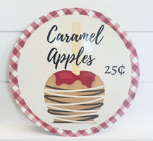 Load image into Gallery viewer, TCT1396-11.75&quot; Round Metal Fall Caramel Apples Sign