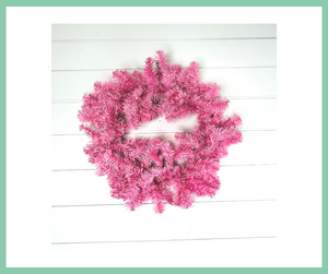 24" Artificial Pink Pine Wreath Base-Double Ring-84904WR24