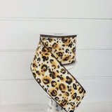 2.5"x10YD Cheetah Print Canvas Wired Ribbon - Wild Style for Crafts and Decor -(61028-40-38) TCT Crafts