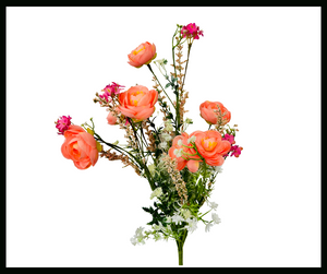 Ranunculus Filler Bush H21" Pink & Orange: A Beautiful and Versatile Accent for Your Home-63101PH