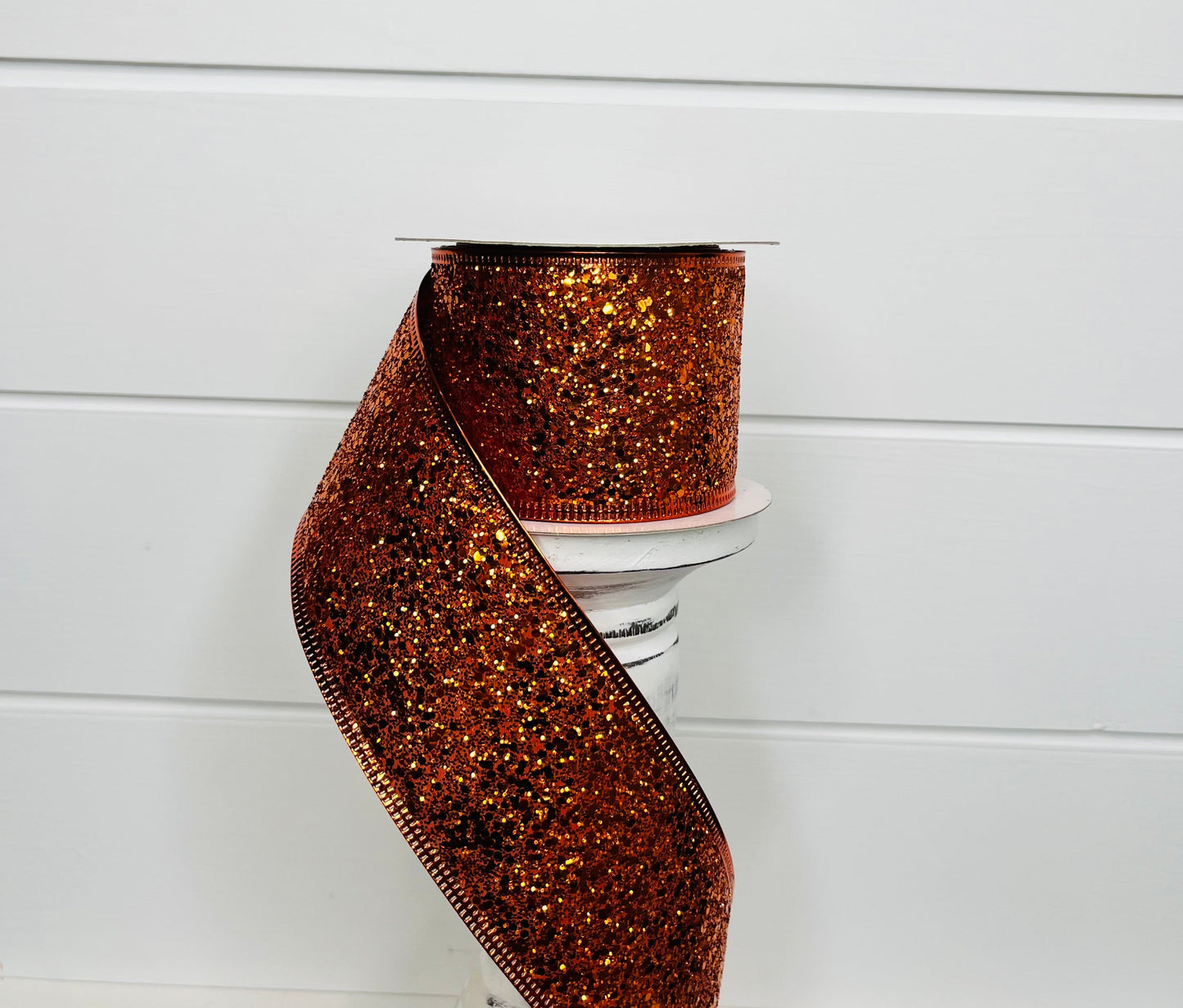 2.5"x10YD Orange Glitter Wired Halloween Ribbon - Sparkling Elegance for Spooky Crafts and Decor-(75102-40-19) TCT Crafts