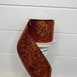 2.5"x10YD Orange Glitter Wired Halloween Ribbon - Sparkling Elegance for Spooky Crafts and Decor-(75102-40-19) TCT Crafts