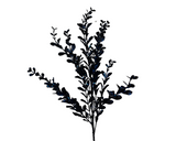 22" Midnight Blue Glitter Boxwood Spray: Elegant Home & Holiday Decor Accent-(106295) Direct Export