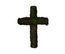 Load image into Gallery viewer, Divine Beauty: 18.5&quot;H Angel Vine Moss Cross in Brown and Green-KG3210