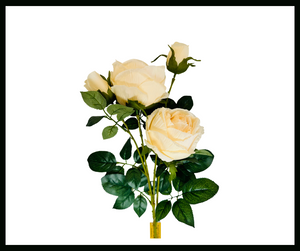 Elegant 34" Artificial Cream Rose Spray for Timeless Floral Arrangements-170358