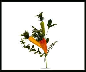 Velvet Easter Carrot Leaves Pick - Vibrant Spring Accent-182093