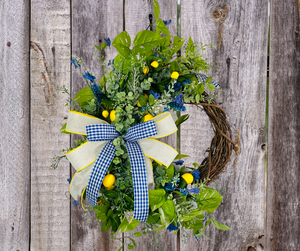 Blue & Yellow Lemon Summer Wreath-TCT1517