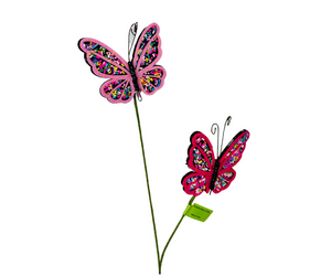 24" Pink Butterfly Spray - Vibrant Artificial Floral Accent - Perfect for Home Decor, Weddings, Parties, and Crafts-63286PK