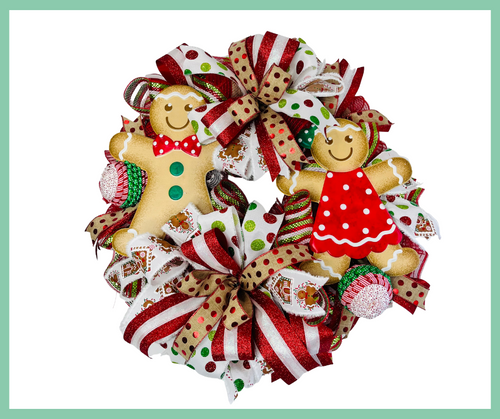 Boy/Girl Gingerbread Christmas Wreath-TCT1553