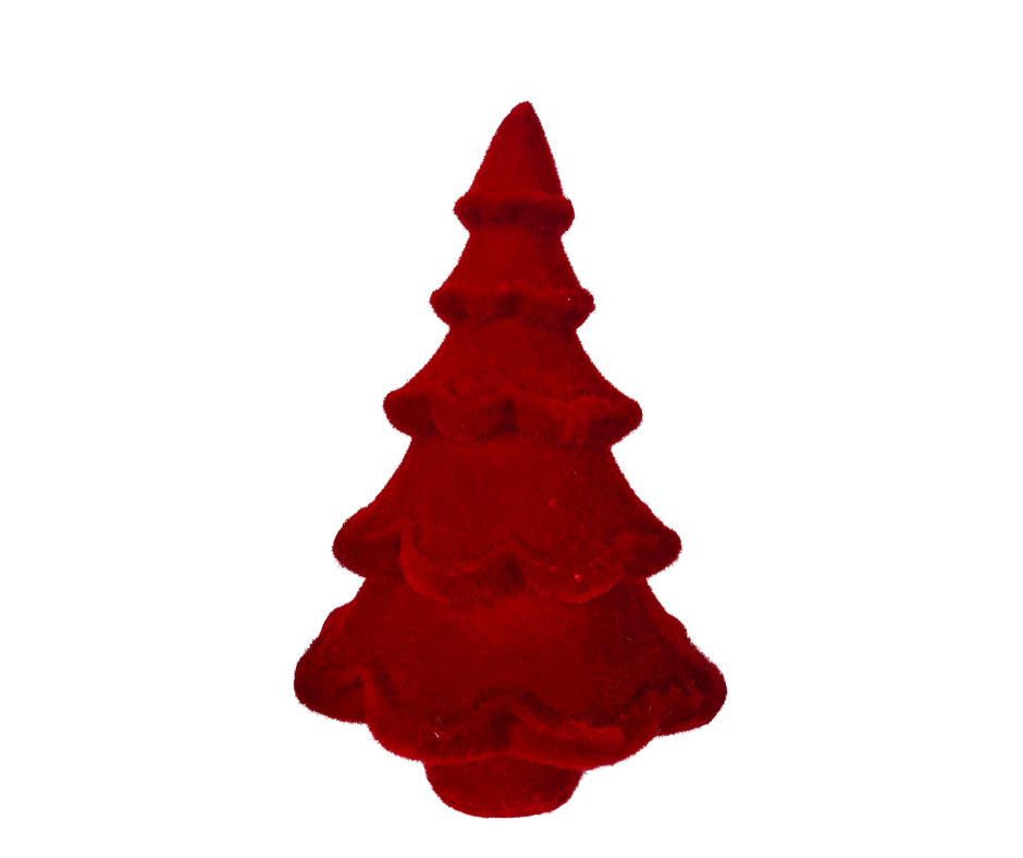14x9" Flocked Colored Christmas Tree Decor in Red, Green, White, Black - Enhance Your Festive Home Atmosphere-XT859298 TCT Crafts