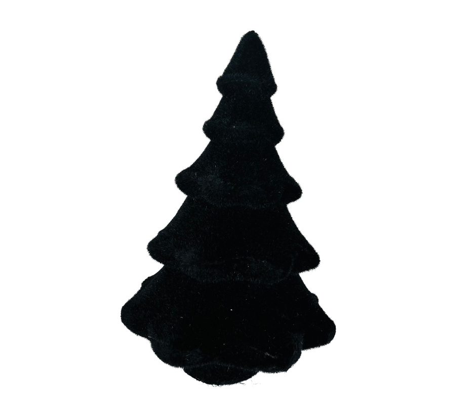 14x9" Flocked Colored Christmas Tree Decor in Red, Green, White, Black - Enhance Your Festive Home Atmosphere-XT859298 TCT Crafts