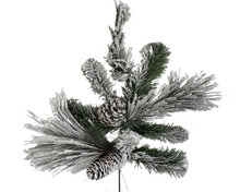 Load image into Gallery viewer, Artificial Holiday Frosted Pine Spray/Pick - Snowy Beauty with Pinecones-CVS024