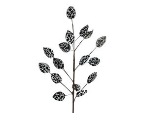 Elegant Frost: 32-Inch Snow Leopard Leaves Spray-(128705) TCT Crafts
