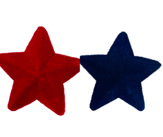9x9" Flocked Glitter Pointed Star Decor in Blue or Red - Sparkling Addition to Your Holiday Decor-HJ902119/HJ902124 TCT Crafts