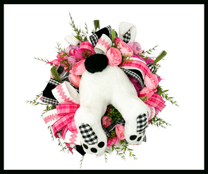 Pink Easter Bunny Butt Wreath-TCT 1615