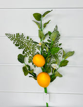 Load image into Gallery viewer, 24&quot; Artificial Mixed Greenery Lemon Spray - Fresh and Vibrant Accent-EC8265