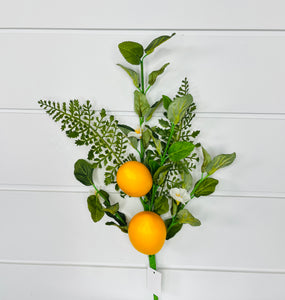24" Artificial Mixed Greenery Lemon Spray - Fresh and Vibrant Accent-EC8265