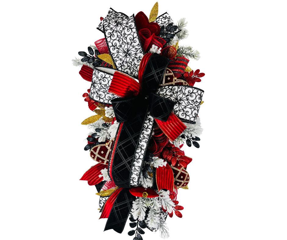 Red and Black Valentine Wreath on sale