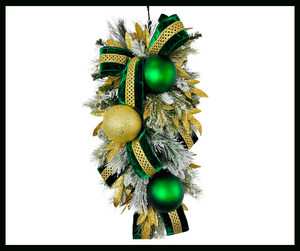 Emerald Green/Gold Elegant Christmas Swag/Wreath-TCT1584