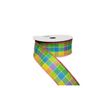 1.5"x10yd Bright Check Spring Ribbon - Vibrant Colors for Your Spring Creations-RGA1859 TCT Crafts