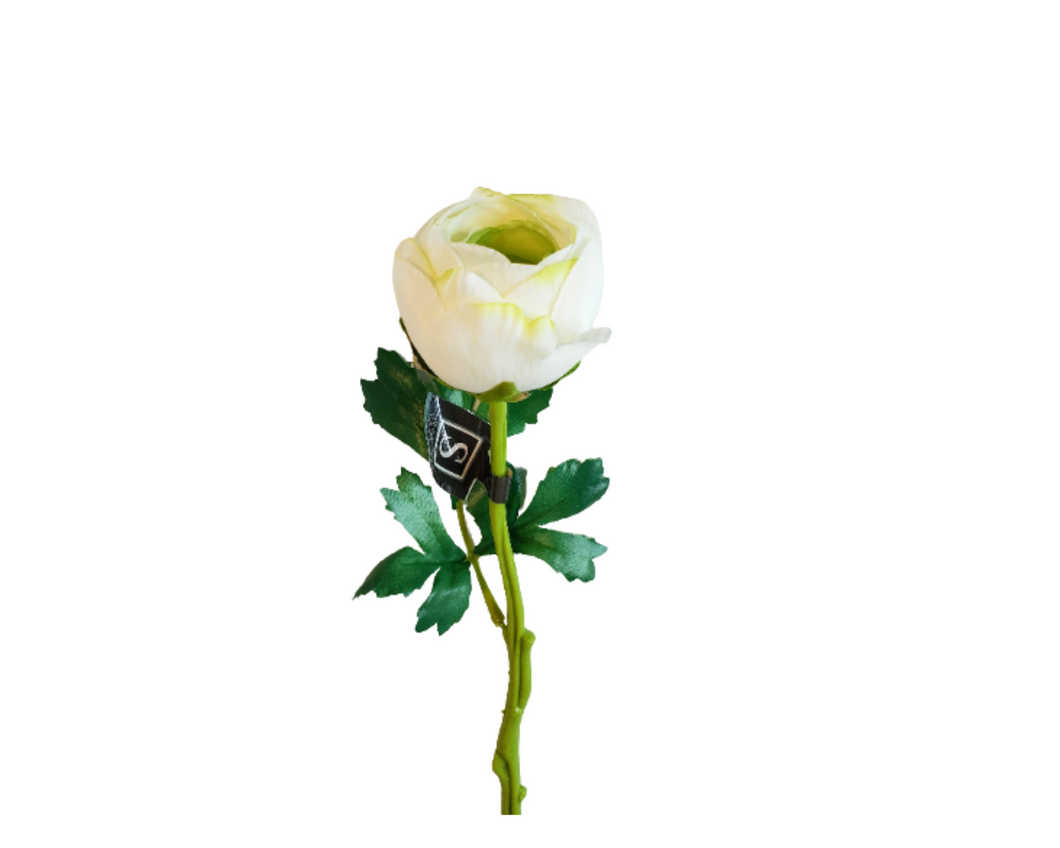 Elegant Simplicity: Artificial White Ranunculus Stem (1 Stem, 17.5 Inches)-GA1422WHGR