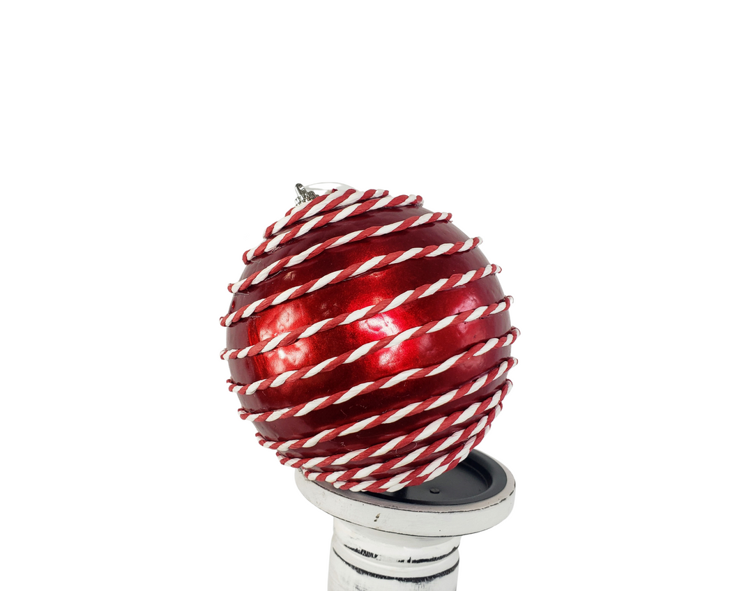 Sparkling Twisted Paper Wrapped Ball Ornament - 5