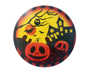 TCT1398-11.75" Metal Halloween Haunted House Pumpkin Sign
